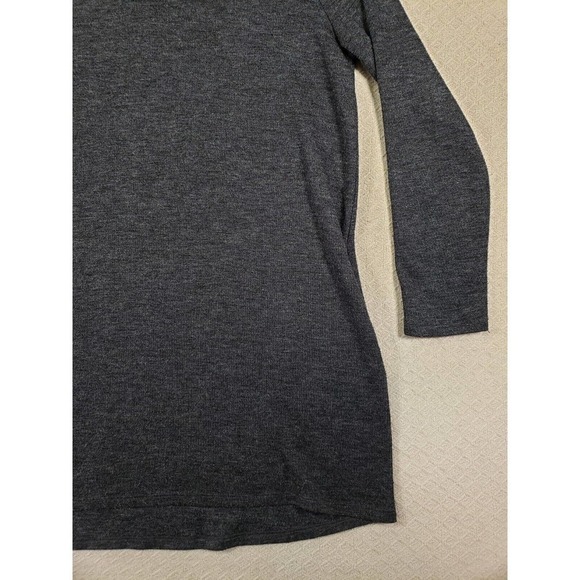 Leith Sweater Womens Large Long Sleeve Turtleneck Polyester Blend Gray Long Knit - Picture 4 of 14
